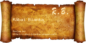 Rábai Bianka névjegykártya